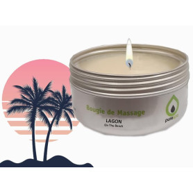 Purespa Bougie de Massage naturelle parfumée LAGON On The Beach - 100% sensuel et relaxant (80 gr)
