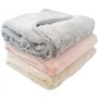 Couverture doublée - DOMIVA - Ultra douce et chaude - 75 x 100 cm - Lait fraise