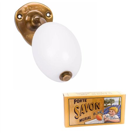 Porte-Savon Mural Rotatif écolier BARBACADO – Design Vintage | Savon Fleur de Coton – Pur Végétal – Made in France