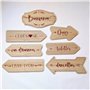 Lot 7 flèches directionnelles en bois | 45 x 13 cm | Décoration mariage - Panneaux de signalisation - Signalétique mariage à acc