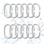 PARENCE.- Lot de 30 Anneaux de Rideau de Douche - Crochet de Rideau en Forme de C - Plastique de Qualité