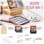 Chevalet Peinture et Peinture à l’Huile - Kit Peinture 41 Pièces : 24 tubes de peinture 3 toiles peinture 1 Bloc Papier 10 Pince