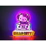 TEKNOFUN - Licence Hello Kitty - Neon Mural LED Hello Kitty 27 CM - Décoration Lumineuse - Adaptateur Secteur - Rose, Violet, Bl