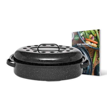 Graniteware - Cocotte Roaster en acier émaillé + livre de recette – Format moyen