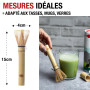 ORIGEENS FOUET MATCHA BAMBOU MANCHE LONG - Petit Fouet bambou Chasen traditionnel pour Matcha Latte/Cérémonie du thé - Fouet thé