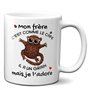 Tasse Mug Cadeau Frère Anniversaire - Mon Frère c'est Comme Le Café Il a Un Grain Mais Je l'Adore - Idée Originale
