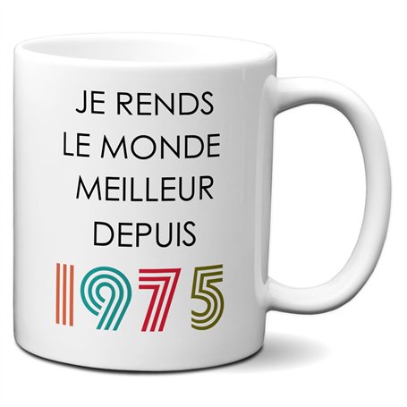 L'Esprit Des Anges Tasse Mug Cadeau Anniversaire 50 ans Femme Homme - Je Rends le Monde Meilleur - Original Personnalisé