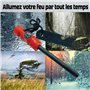 Allume Feu de Survie + Soufflet INOX + Bois Résine + Corde Inflammable x3 + Boite Coffret Etanche Pierre à Feu Kit de Survie Fir