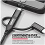 Câble Multi USB Embout - Cable 3 en 1, 5 en 1 charge rapide 18W et transfert de données - USB ou USB C (Type-C) vers USB-C/Micro