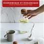 Le Charbon Actif Français Carafe filtrante d'Eau en verre 1,4L + 1 filtre à eau au charbon végétal activé - Bouteille filtrante