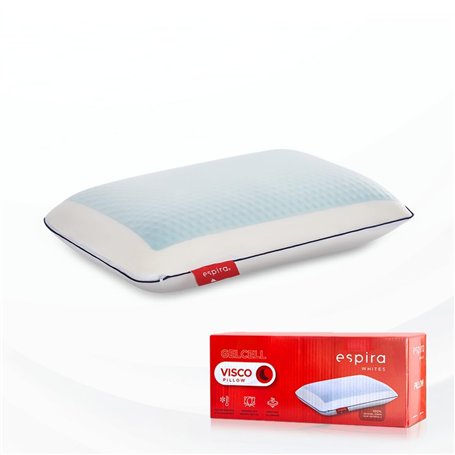 Espira Gel Cell Oreiller Rafraichissant 40x60 - Oreiller Dur Ergonomique Cervical Technologie Gel avec Soutien Dur Ferme - Confo