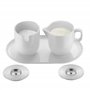 WMF Barista Sucrier de 130 ml et pot à crème/lait en porcelaine de 170 ml avec couvercles, soucoupe, pot à lait, passe au lave-v