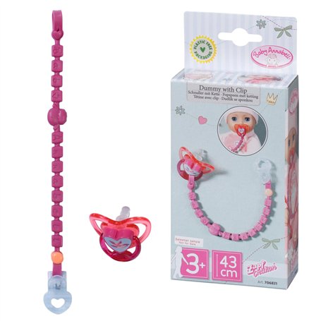 Baby Annabell Tétine avec Clip 706831 - Accessoire Original conçu pour les Poupées Baby Annabell