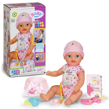 BABY born Little Magic Girl 835333 - Poupée de 36 cm avec 7 fonctions et accessoires réalistes - Fonctionne sans piles - Convien