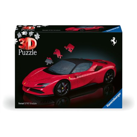 Ravensburger - Puzzle 3D Véhicules - Ferrari SF90 Stradale avec Grille de Construction - A partir de 8 Ans - 108 pièces numéroté