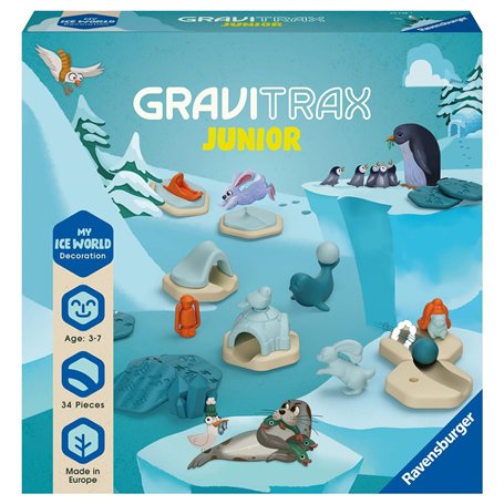 Ravensburger-Gravitrax Junior-Set d'extension Ice/Banquise-33 pièces-Circuit de Billes-Jeu de Construction créatif-Parcours de B