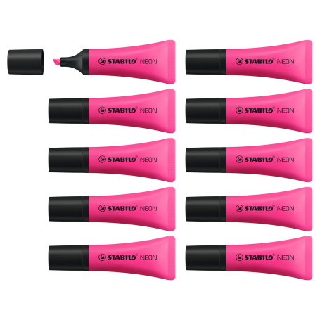 Surligneur - STABILO NEON - Lot de 10 surligneurs - Lilas