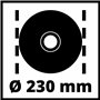 Einhell Meuleuse d'angle Ø230mm TE-AG 230/2000 (2000 W, Capot de protection, Poignée ergonomique) Livré avec poignée supplémenta