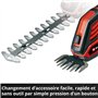 Einhell Cisaille à gazon taille-buissons sans fil GE-CG 18/100 Li T Kit Power X-Change (18 V, manche télescopique, acc. coupe-he