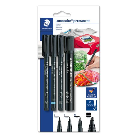 Staedtler Lumocolor Lot de 60 marqueurs permanents universels avec largeur de ligne S et M