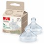 Tétines pour biberons NUK for Nature | Petite taille | 0-6 mois | Tétine anti-colique en silicone imitant le sein | Sans BPA | L