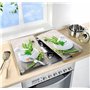 WENKO Plaque de Protection Cuisson en Verre trempé Herbes Lot de 2, Protection Tous Types de Plaque