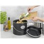 WENKO Poubelle de Compost Mod. Nero 6 L | Composteur de Cuisine avec Couvercle et filtres à Charbon | 3 filtres Inclus pour neut