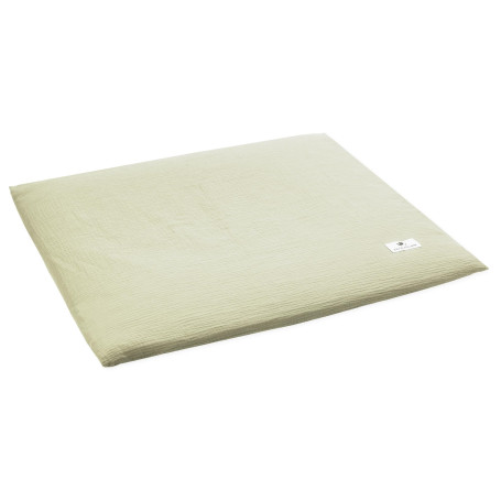 Julius Zöllner Housse pour matelas à langer en mousseline de coton – Mousseline citron vert Taille 85/75 cm