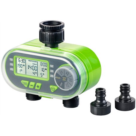 Royal Gardineer Programmateur d'arrosage BWC-200 avec 2 raccords pour Tuyau