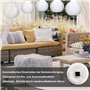 ovitec Lampion solaire style bohème blanc | Décoration de fête | Style vintage | Lampions d'extérieur résistant aux intempéries