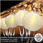 ovitec Lampion solaire style bohème blanc | Décoration de fête | Style vintage | Lampions d'extérieur résistant aux intempéries