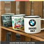 Nostalgic-Art Tasse rétro en émail, John Deere – Logo Black – Idée de cadeau pour fans de tracteurs, Mug de camping, Design vint