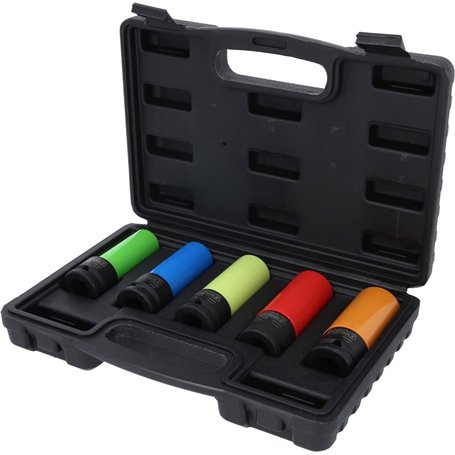 KS Tools 515.0870 Jeu de 5 douilles en aluminium 1/2" (15-17-19-21-22 mm)