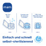 MAM Perfect Night Lot de 2 tétines, phosphorescentes, respectueuses des dents, en matériaux durables et bio-renouvelables, avec