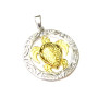 Pendentif en argent plaqué or avec motif « tortue maori » - Pendentif en argent sterling partiellement plaqué or - Symbole de pr