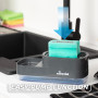 Vileda Distributeur de liquide vaisselle Pump avec porte-éponge - Solution pratique 2 en 1 pour la cuisine - Distributeur de sav