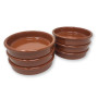 ToCi Lot de 4 bols à tapas marron - 230 ml - Coupelles à dessert en argile méditerranéenne - Diamètre : 15 cm - Argile tradition