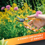 GRÜNTEK Sécateur de Jardin Ciseaux à Fleurs Vigne et Bonsai léger et compact. Lame Franche de 45 mm très affutées. Poignées en f