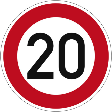 Panneau de signalisation Vitesse maximale autorisée 20km/h | No. 274-20 | Ø 420mm