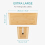 Navaris Boîte Range-Câble Bambou - Boîtier de Rangement 39,4 x 16 x 16 cm pour Câbles TV USB Téléphone Rallonges Multiprises - A