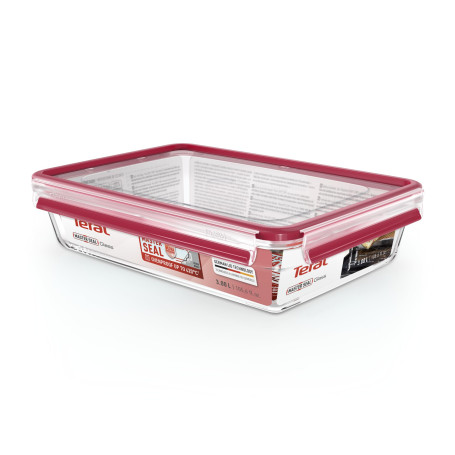 Tefal Masterseal Fresh Boîte alimentaire rectangulaire 3 L en verre