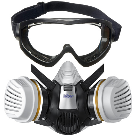 Dräger X-plore 3300 Masque de protection avec lunettes de protection X-pect 4200 et filtres A2 P3 | Demi-masque de peinture cont