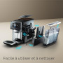 SIEMENS, machine à café à grain entièrement automatique, EQ700, écran iSelect, coffeeWorld, avec Cold Brew et Slow Brew, cappucc