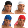 ATM PURECITY© Lot de 4 Bandana US Durag Noir + Blanc + Rouge + Bleu Electrique - Gangsta Rap Hip Hop West Coast - USA du Rag - A