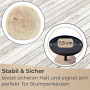 TOPANBIETER 999 Lot de 3 bougeoirs au design rond en bois d'eucalyptus et métal - Hauteur : 8 à 22 cm - Bougeoirs élégants pour
