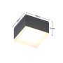 LED Plafonnier extérieur Mathea (Moderne) en Noir Aluminium (1 lampe,à), Luminaire d’extérieur pour le jardin, la terrasse, balc