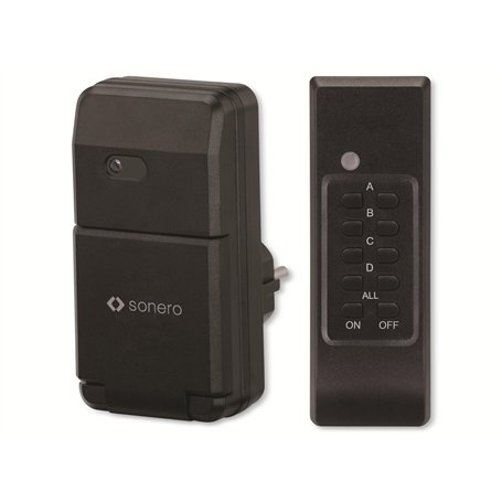sonero Set de Prises Radio-pilotées: 1x Prise Radio-pilotée et 1x télécommande Radio