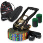 ALPIDEX Slackline Set 15 m + Protections pour Arbre et Protection cliquet