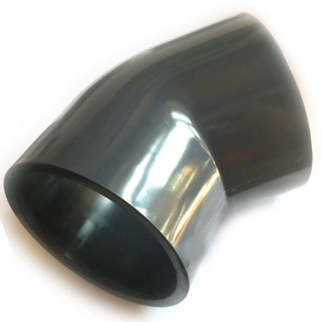 VMC Raccord coudé en PVC - 63 mm - Angle de 45° - Classe de pression PN 10 = 10 bar - Conforme à la norme DIN 8063 - Avec 2 manc