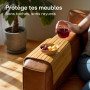 Praknu Plateau de Canapé Flexible en Bois pour Chaque Accoudoir - Bambou Certifié FSC® - Antidérapant & Réglable - Parfait pour